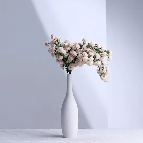 2 Chrysanthemum Mums 33-Inch ARTIFICIAL SILK FLOWERS Bushes Blush {1}