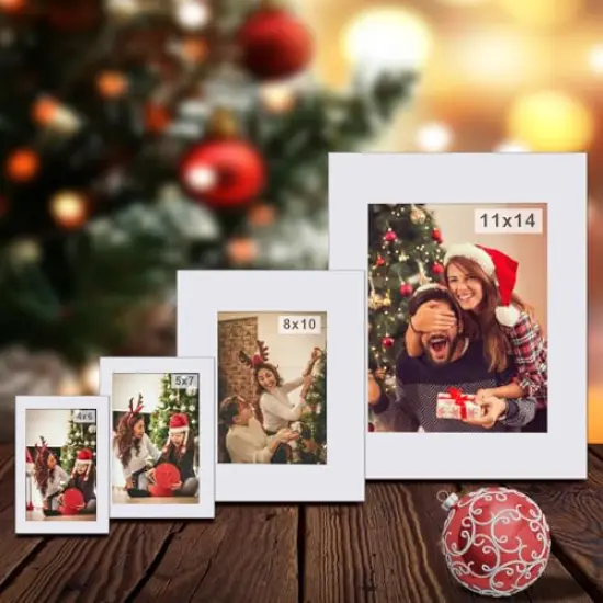 Egofine A5 White Picture Mats Pack of 14, Frame Mattes for 4x6 Pictures, Acid Free, 1.2mm Thickness, with Core Bevel Cut {2}