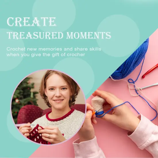 11 Size Crochet Hook Set with Soft Handle and Case Crochet Needle Kit for Beginners Knitting Needle Kit Yarn Crochet Kit 2mm(B) to 8mm(L) {5}