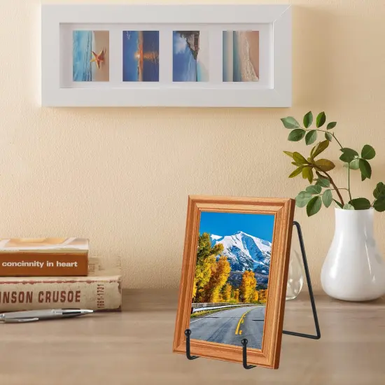 IBosins 5 Pack 6 Inch Plate Holder Display Stands, Metal Black Frame Stand for Picture, Book, Photo Easel, Creation, Collectibles {3}