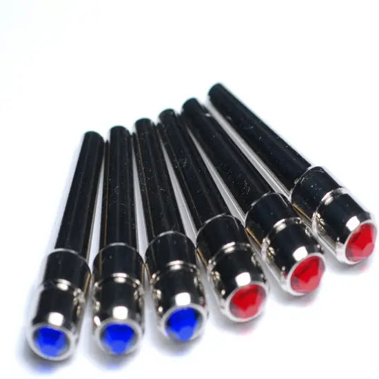 WE Games Chrome Cribbage Pegs with Swarovski Austrian Crystals in Assorted Colors & Velvet Pouch - Set of 6 (2 Colors, 3 Pegs in Each Color) {1}