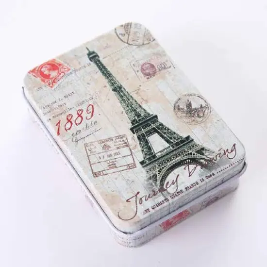 5 Pieces Metal Tins Box Containers 3.54 x 2.56 x 1.1 inch, Mini Portable Small Tins with Lids, Rectangular Case Empty Box for Candies, Pills, Earring,Jewelry Craft, Multi-Purpose Home Kitchen Office {3}