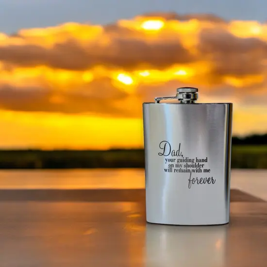 8oz Dad Your Guiding Hand Stainless Steel Flask {5}