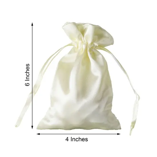 60 pcs 4x6 Satin Favor Drawstring Bags Yellow {2}