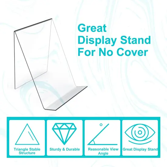 4 Pieces Acrylic Book Stand Without Ledge,6 Inch Clear Acrylic Display Easel Transparent Display Stand Holder Tablet Holder for Displaying Pictures,Books,Artworks, CDs {4}