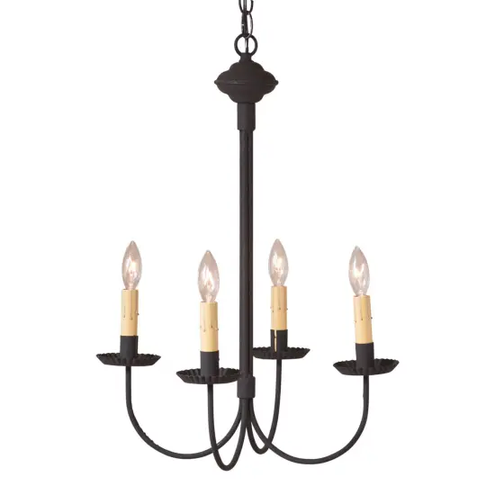 Irvin's Country Tinware 4-Arm Grandview Chandelier with Ecru Sleeves {1}