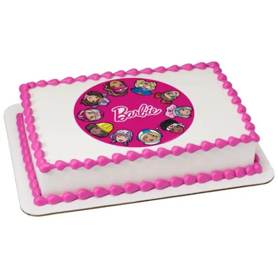Barbie&trade; She Does It All Edible Cake Topper Image - 7.5" Round {2}