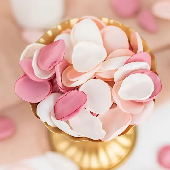 400 Matte Silk Rose Petals Round Artificial Flowers Table Gold {8}