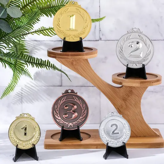 12 Pieces Easel Stands Mini Coin Display Stand 2.17 x 1.65 Inch Easel Holder Card Stand for Display Black Display Stand for Collectibles Plastic Plate Display Holder for Medal Watches Picture {4}