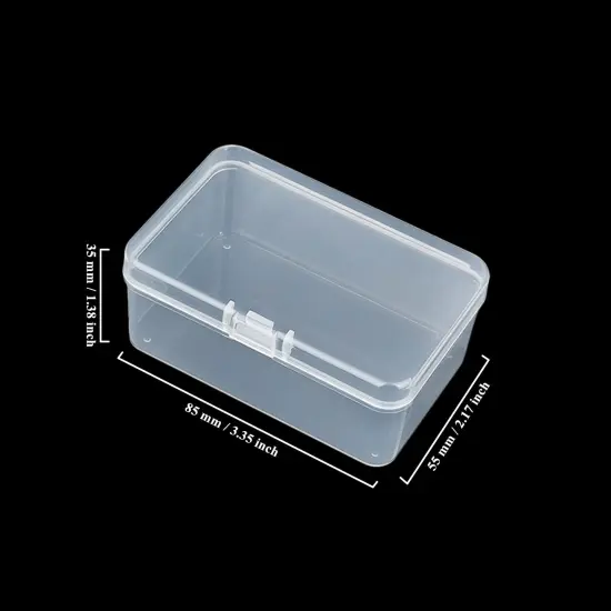20 Pieces Rectangular Clear Plastic Storage Containers Box with Hinged Lid for Beads and Other Small Craft Items (3.35 x 2.17 x 1.38 inch) {5}