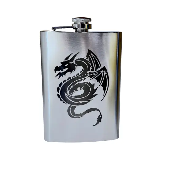 8oz Flying Dragon Stainless Steel Flask {1}