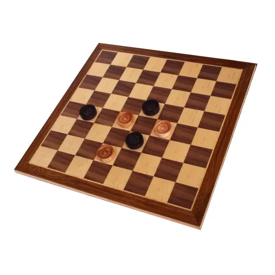 WE Games Old School Brown and Natural Wooden Checkers Set -11.75 in. {1}