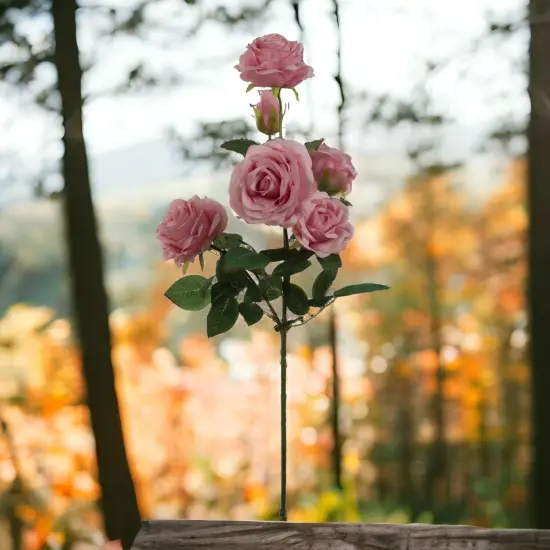 27-Inch Mauve Pink Rose Spray - Set of 12, Lifelike Silk Roses for Elegant Home D&eacute;cor & Floral Arrangements - Timeless Beauty, Floral Home by Artificial Flowers {4}