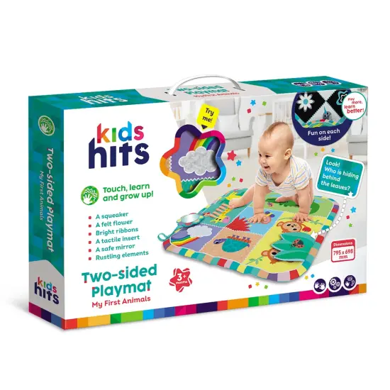 Kids Hits Educational Baby Two-sided play mat Toy My First Animals {6}