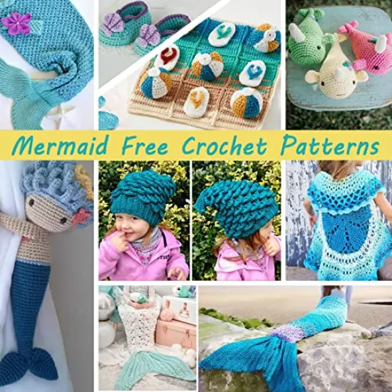 9 Pieces Magic Mermaid Crochet Hoook Solft Warm Crochet Hook Kit Complete 2.0-6.0mm Aluminum Knitting Hook for Crochet Yarn Craft (Patent Pending) (Mermaid) {3}