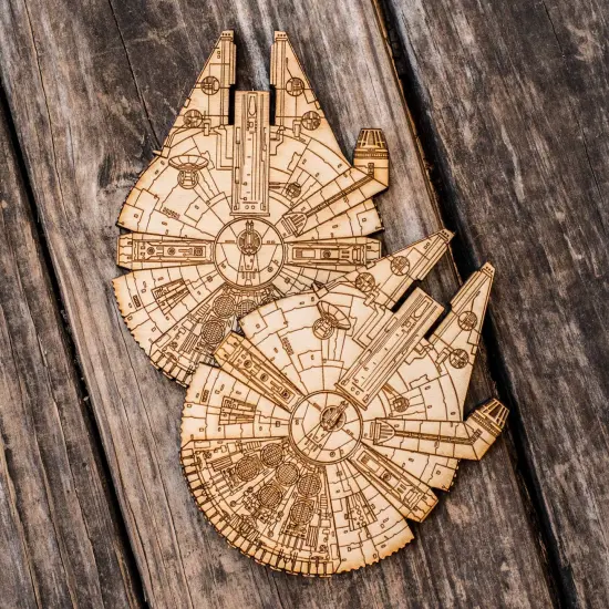 MFalcon Coaster Set of two 4x4in Raw Wood {2}