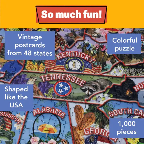 TDC Games USA Vintage Postcards Jigsaw Puzzle - 1,000 Pieces {3}