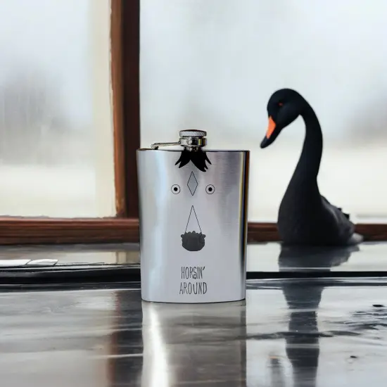 8oz Horsin Around Stainless Steel Flask {5}
