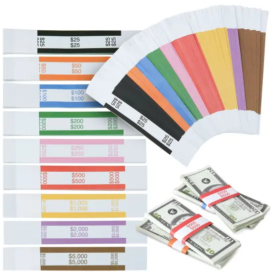 300 Pack Self-Adhesive Money Bands for Cash {3}