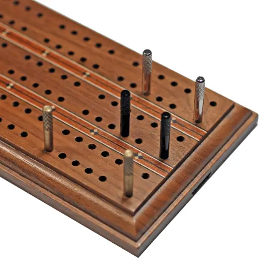 WE Games Machined Metal Cribbage Pegs in Velvet Pouch - Set of 9 (Brass, Silver & Black) {3}