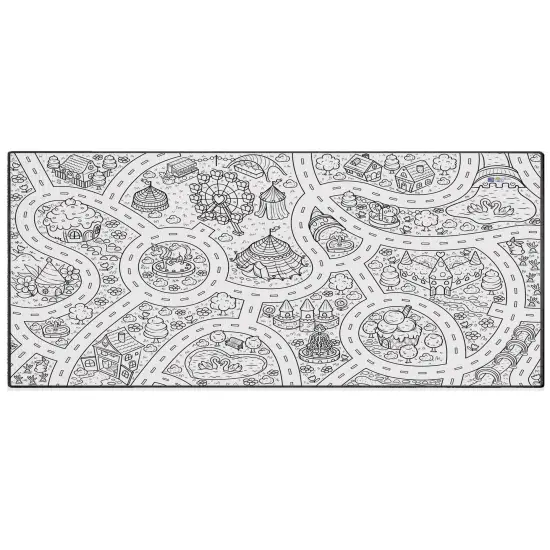 Magic Theme Fair Kid's Coloring Page Washable Rug Playroom Decor Birthday Theme Gift For Kids Gift For Toddler Preschool Kindergarten {3}