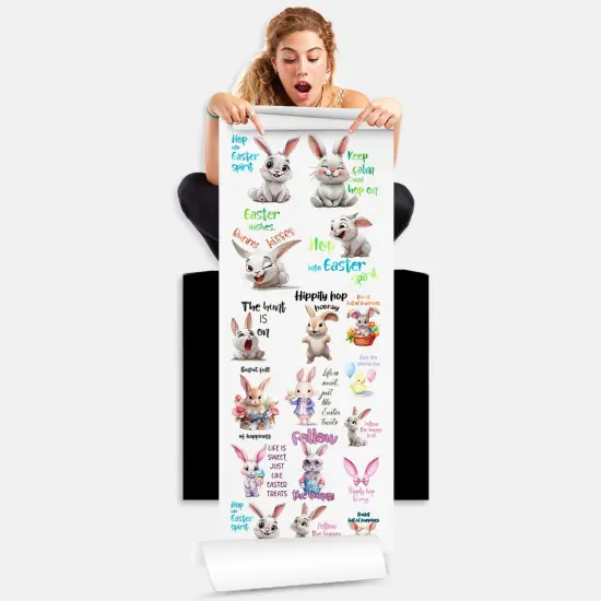 Easter Bunny Quotes Direct-to-Film Transfer Gang Sheets - 22x60 {2}