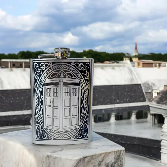8oz Police Call Box Celtic Stainless Steel Flask {3}
