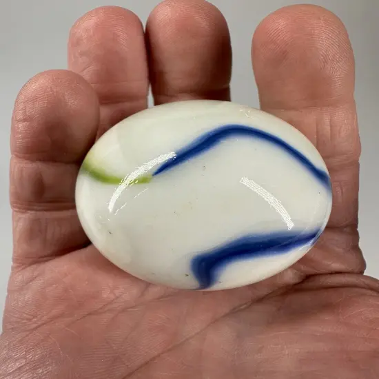 Toe Breaker 50mm (2") GLORY Green/Blue/Red Swirl Marbles glass Toebreaker HUGE {3}