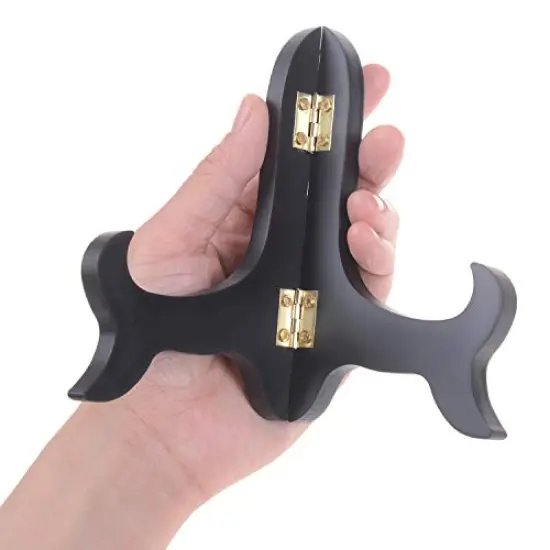 LOCOLO 6 Packs Black Wooden Display Stand Plate Holder Easels Picture Frame Holder (4 inch) {5}