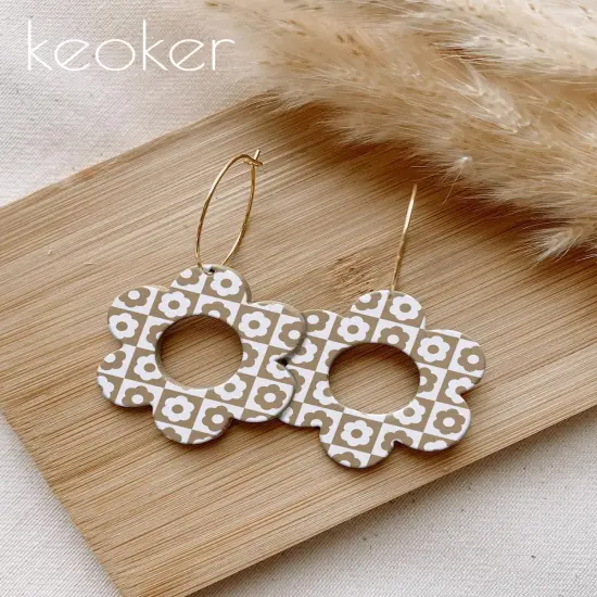 Silk Screen Stencils for Polymer Clay, 3 Pieces Reusable Silkscreen Print Kit for Printing on Clay & Other Jewelry Clay Earrings Decoration, Cheetah Leopard Silk Screen for Polymer Clay (3PC) {3}