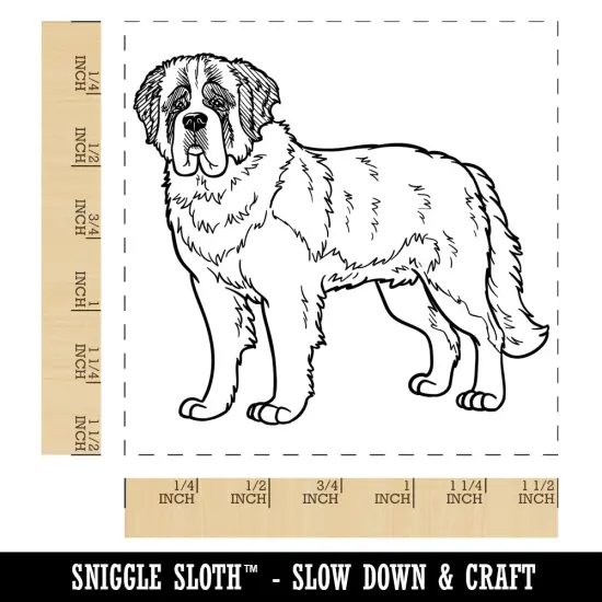 Gentle St. Bernard Pet Dog Self-Inking Rubber Stamp Ink Stamper Red {1}