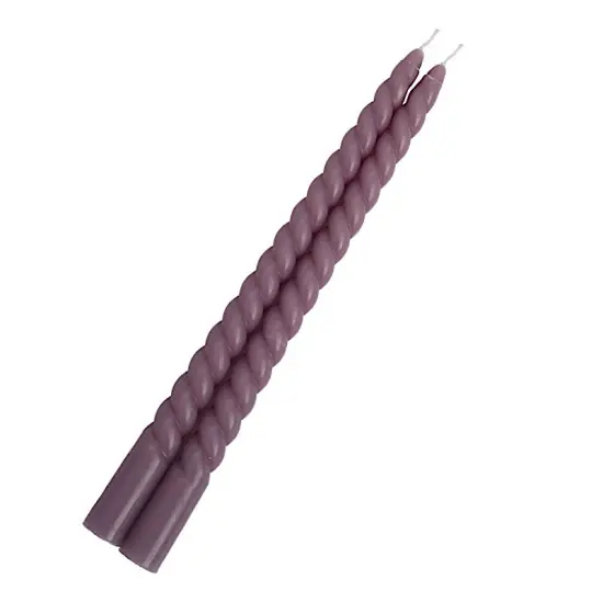 12 Unscented 11 in Long Spiral Premium Wax Taper CANDLES Violet amethyst {1}