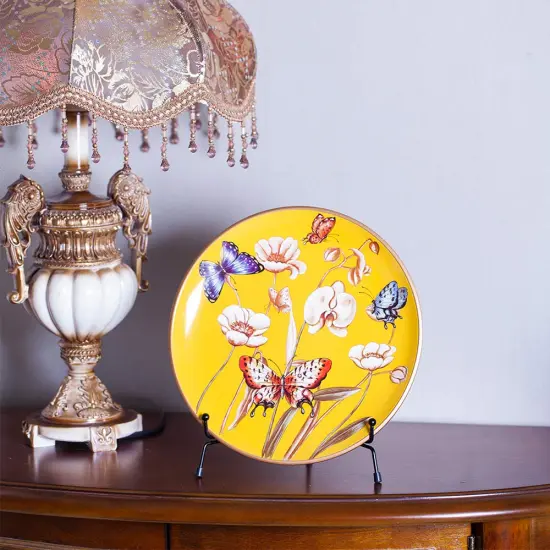 LIONWEI LIONWELI 8inch(4pack) Upgraded Anti-Slip Iron Plate Display Stand Black Easel Display Stand Photo Holder Stand,Displays Picture Frames, Decorative Plates, and Artworks {2}