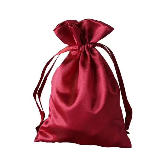 60 pcs 4x6 Satin Favor Drawstring Bags Burgundy {1}