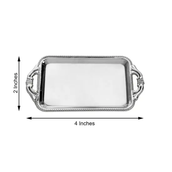 12 pcs 4 in long Metallic Mini Rectangle Trays Favor Holders Gold {4}
