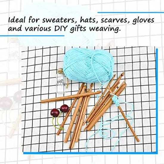 24 Pieces Crochet Hooks Set, 15Pcs 3 to 25 mm Wooden Bamboo Crochet Needle Knitting Hooks with 9Pcs 2 to 10 mm Aluminum 2-10 mm Handle Crochet Hooks for Sweater Hat Scarve Glove Knitted Weaving {3}