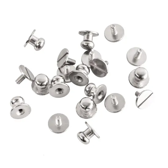 Realeather(R) Crafts Button Stud & Post 10/Pkg-Silver Plated {2}