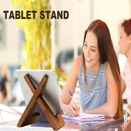 BOTSROOM Plate Stands for Display - 6.5 Inch Plate Holder Display Stand, Wooden Picture Frame Stand, Small Photo Stands for Table, Decorative Plaque Easels Stand for Display {6}