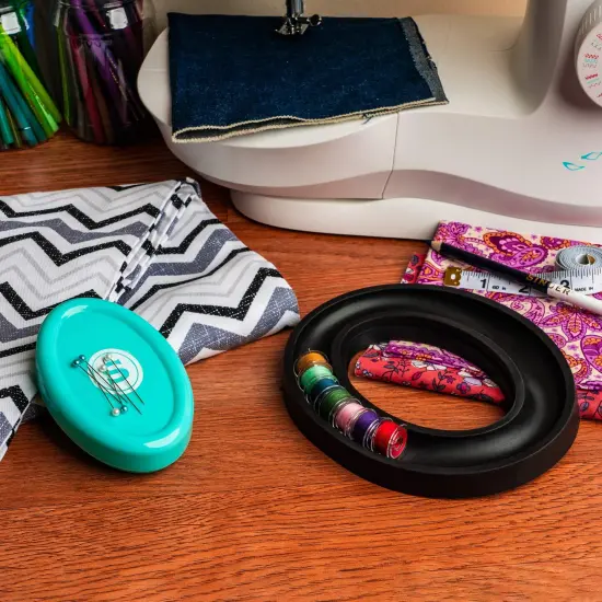 2 in 1 Bobbin Holder with Magnetic Pin Pal, Red, Yellow, Blue, White {4}