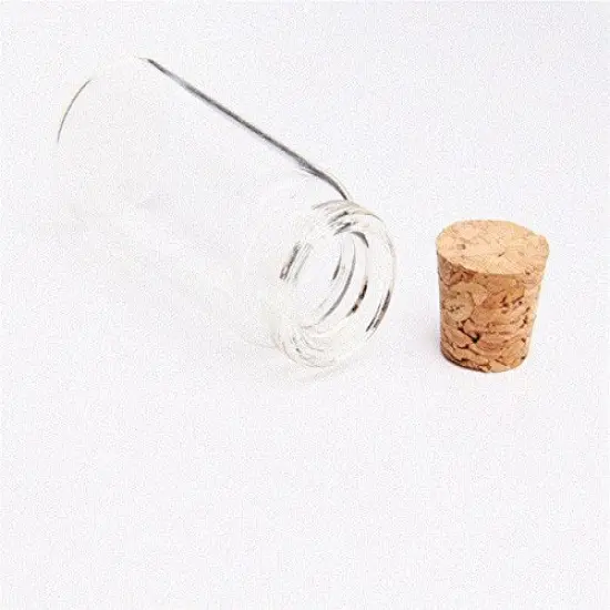 24 Pieces 10ml Clear Glass Jars Bottles with Cork Stoppers, Glass Bottles for Decoration, Arts & Crafts, Projects, Party Favors {5}