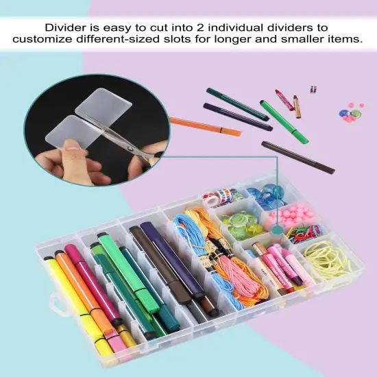 2 Pieces Bead Organizer3600 Tackle Box Organizer Clear Organizer Box 36 Grids Plastic Craft Organizer Jewelry Sewing Storage Box with Dividers {5}