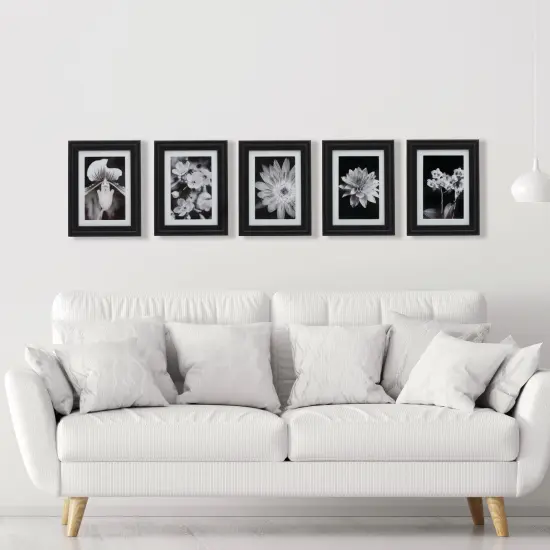 5 Pieces6.69 x 8.46 Inch Black Wood Photo Frame to Hold 5x7 Photo Without Mat or 4x6 Photo With Mat {1}