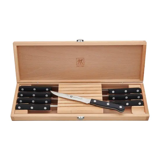 ZWILLING TWIN Gourmet Classic 8-pc Steak Knife Set with Wood Case {1}