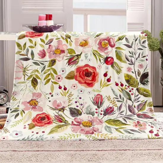 Botanical Floral Printed Throw Blanket - 50"x60" {2}
