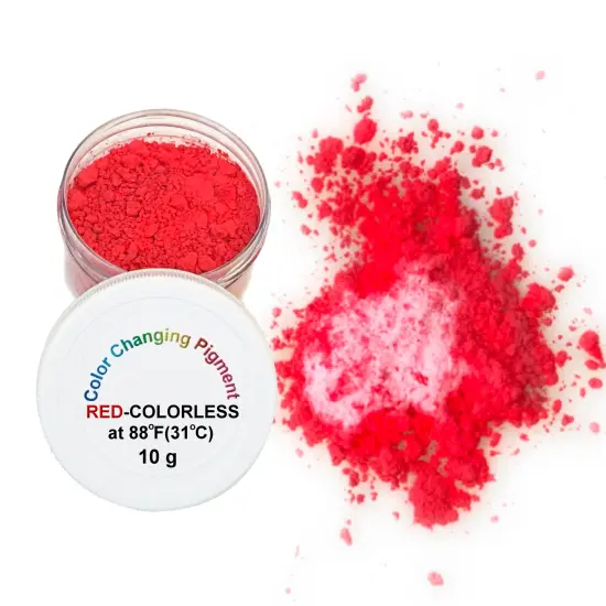 Color Changing Powder Pigment Thermochromic Temperature Heat Sensitive Red colorless 88&deg;f {1}