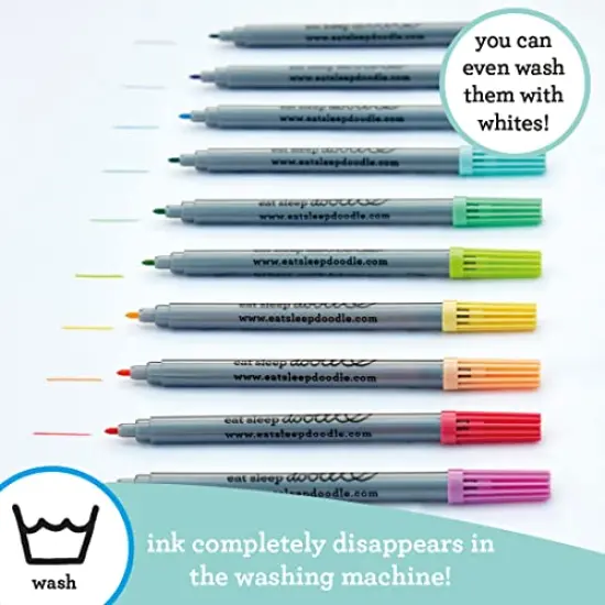10 Pieces Original Doodle Wash-Out Fabric Marker SetDouble-Ended Felt Tip Markers: Pastel Colors {1}