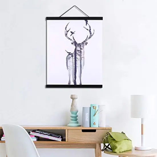 16x24 Magnetic Poster Frame Black, 16x20 Lightweight Wooden Picture Frame Hanger with Strong Magnet for Hanging Poster, Map, Photos, Paper Print, Oil Painting and Canvas Print Artwork, Easy to Install {4}