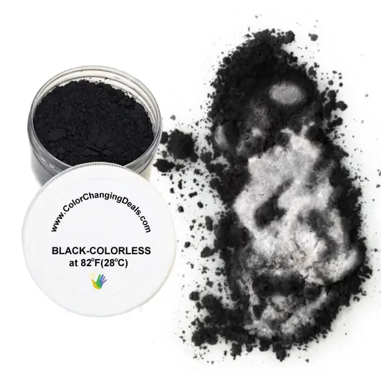 Color Changing Powder Pigment Thermochromic Temperature Heat Sensitive Black colorless 82&deg;f {1}