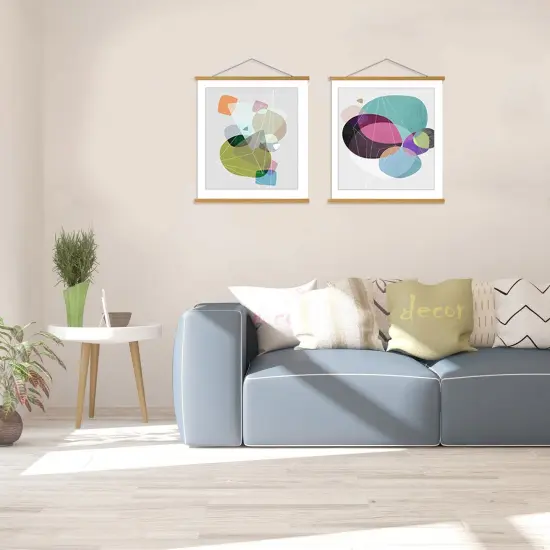 WITCOLOR 2 Pack Magnetic Poster Hanger Frame, 8x10 8x12 8x20 Poster Frames Wood Wooden Magnet Hanging Kit for Walls Print Poster Canvas Artwork Diamond Painting {4}