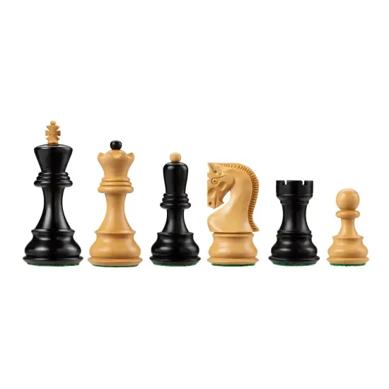 Bobby Fischer Zagreb Chess Pieces, Ebonized and Boxwood, 3.75 in. King {2}